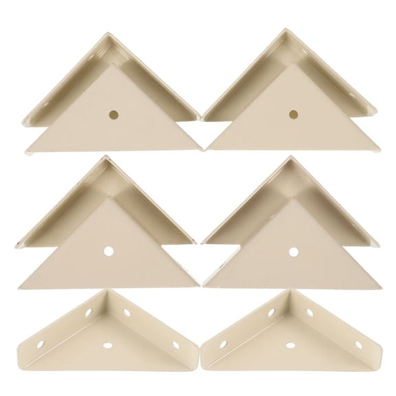 MERRYHAPY 10Pcs Beige Steel Angle Bracket for Bed Corner Brace Furniture Stable Support