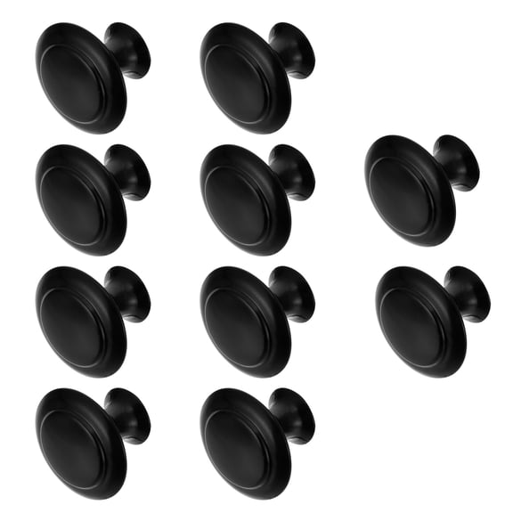 MERRYHAPY 10-Pack Black Metal Wardrobe Knobs and Furniture Handles, Easy to Install, and Resistant for Home Use