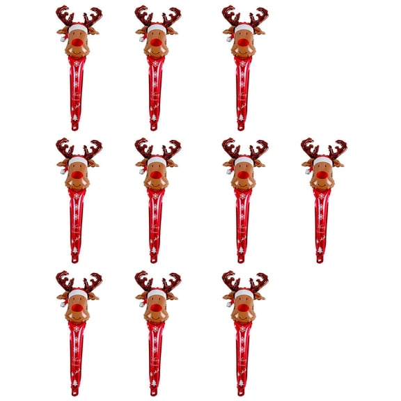 MERRYHAPY 10Pcs Christmas Inflatable Red Elk Balloons Handheld Aluminum Film Festival Party Decorations Props