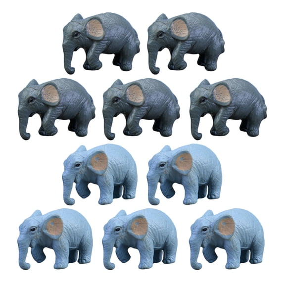 MERRYHAPY 10Pcs Elephant Statues for Shelf Decor, Assorted Color PVC Figurines, Decorative Items for Home, Office, and Bedtime Stories