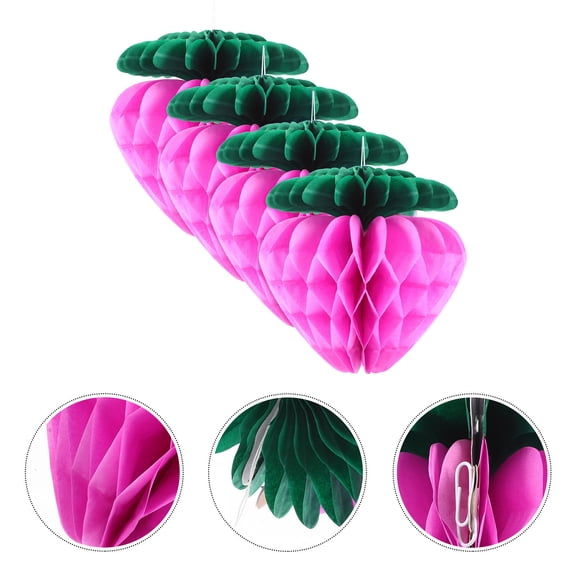 MERRYHAPY 10-Pack Fruit-Shaped Hanging Paper Honeycomb Decorations for Holiday Party and Event Decor