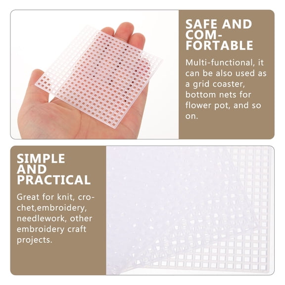 MERRYHAPY White Rigid Plastic Mesh Sheets for Yarn Crafting, 10pcs Knit Craft Supplies for Hobbyists