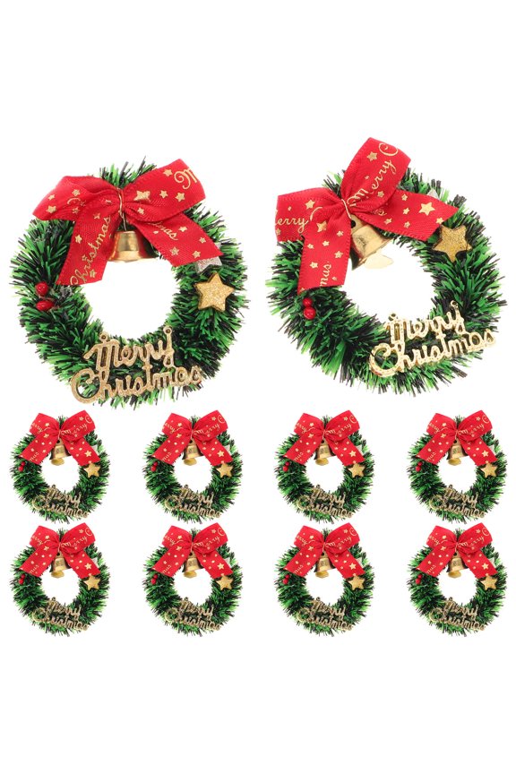 10-Pack Mini Wreaths in Assorted , Home Decoration, Seasonal Projects, Holiday Decor Accents