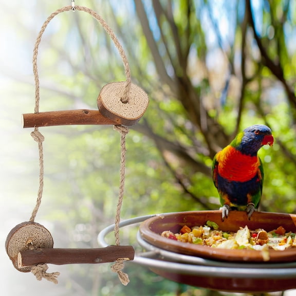 MERRYHAPY 10-Pack Parrot Exercise Perch Wood Stand Pole for Bird Cage with Safe Rough Texture for Bird Comfort