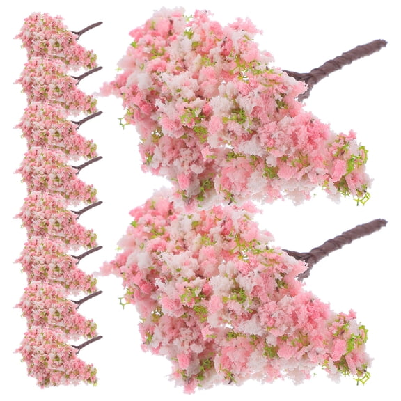 MERRYHAPY 10Pcs Pink Mini Trees for Diy Artificial Cherry Blossom Trees with Realistic Appearance