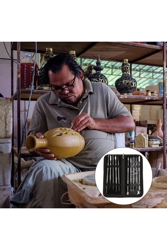 10Pcs Clay Sculpting Tool Set Assorted Colors with Handles for Detailed Clay Work