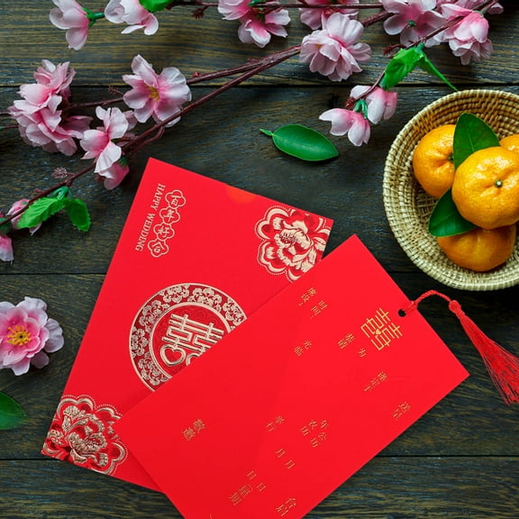 MERRYHAPY 10-Pack Red Wedding Invitation Cards with Smooth Paper for Romantic Wedding Scenes and Elegant Writing