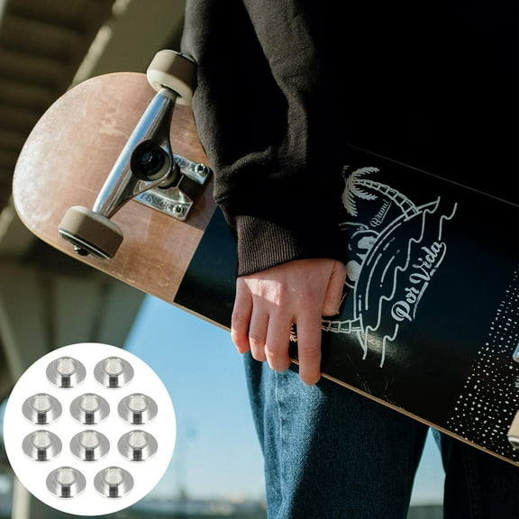 MERRYHAPY 10Pcs Roller Skate Wheel Bearings Metal Round Design for Smooth Rotation