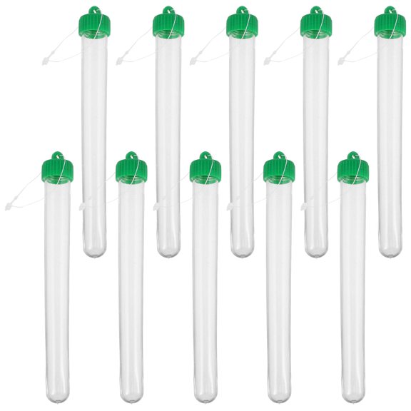 MERRYHAPY Clear Plastic Test Tubes with Leak-Proof Screw Caps, 10-Pack Sample Storage Tubes for Laboratory Use