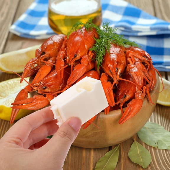 MERRYHAPY Beige Shrimp Cleaner Set, 10 Plastic Tools for Easy and Convenient Kitchen Use