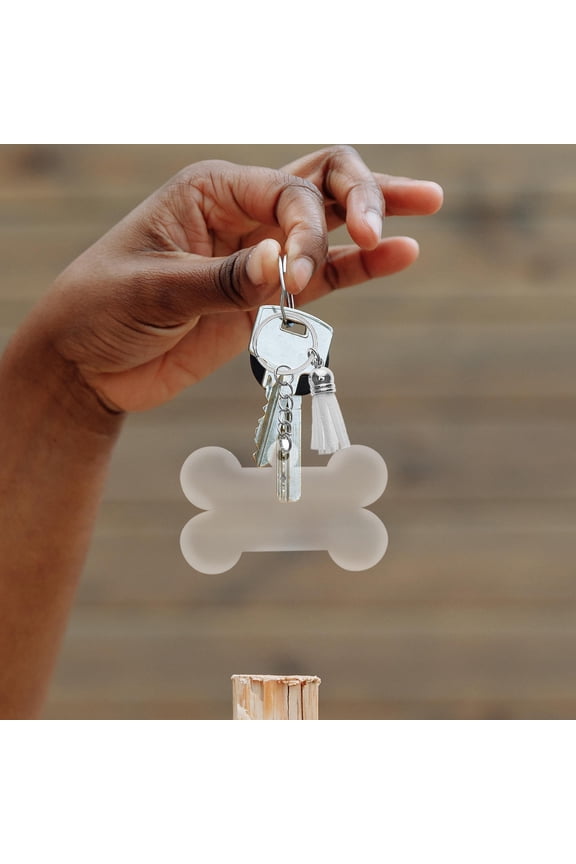 10Pcs Bone Charm Keyring Sublimation Blanks for Custom Text Photos with Tassels