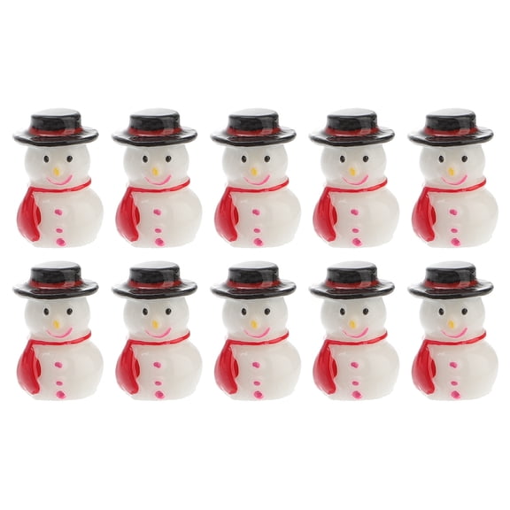 MERRYHAPY Resin Red Snowman Ornaments for Christmas Garden and Room Decor 10Pcs