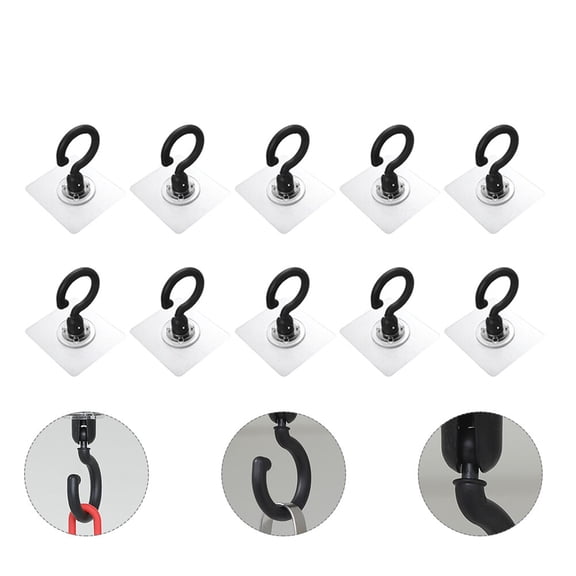 MERRYHAPY 10-Pack Small Rotatable PVC Wall Hooks for Home, Kitchen, Bathroom, Office - Hanging Organizer Hooks