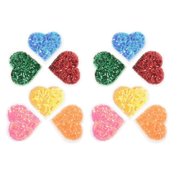 MERRYHAPY Heart Patches Assorted Color Polyester DIY Applique for Clothes