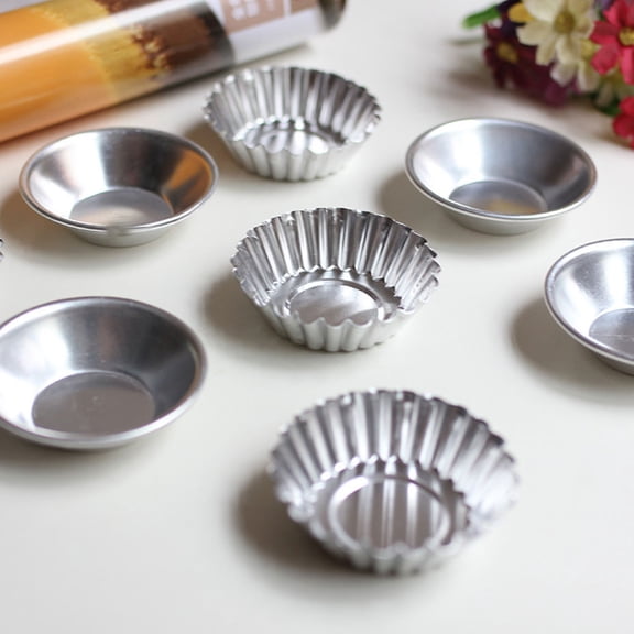 MERRYHAPY 12Pcs Non Stick Baking Egg Tart Mold Metal Tart Baking Tray for Home Use
