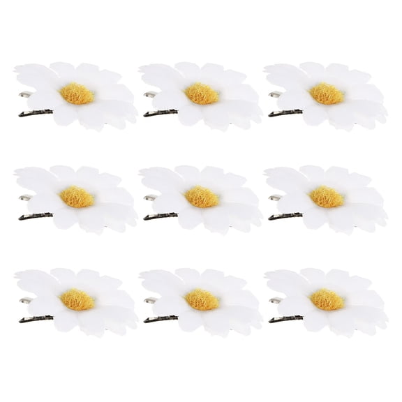 MERRYHAPY Daisy Flower Hair Clips White Silk Fabric Easy to Wear for Decor 12Pcs