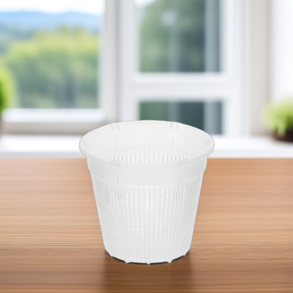 MERRYHAPY 12-Pack White Plastic Flower Pots with Drainage Holes, Ideal for Orchids, Indoor and Outdoor Plant Containers