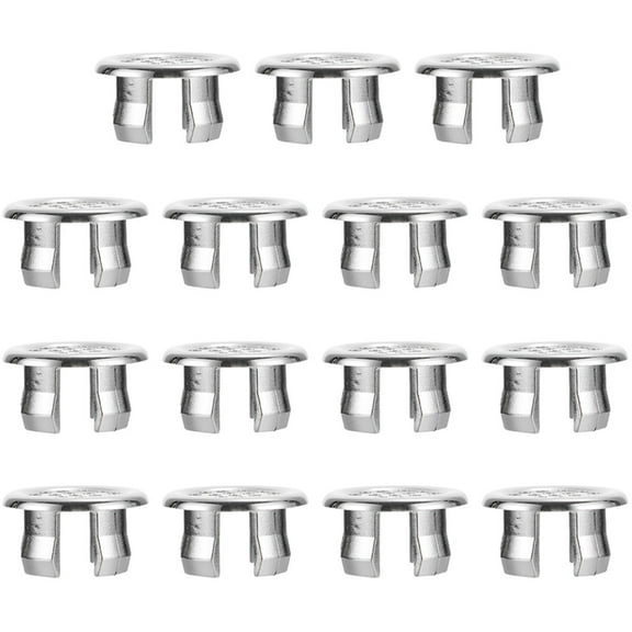 MERRYHAPY Home Sink Overflow Cover Rings Silver Chrome Plating 15Pcs