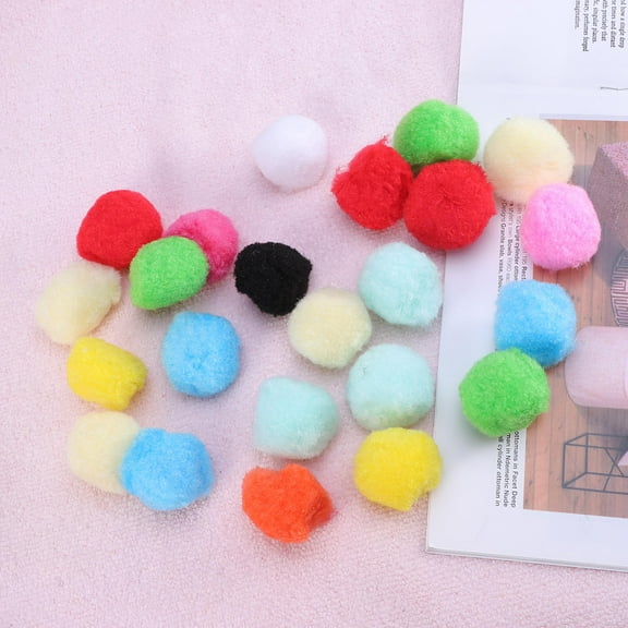 MERRYHAPY 160Pcs Fuzzy Balls for Cats Fluffy Balls Round Shape for Indoor Cats 1.4in