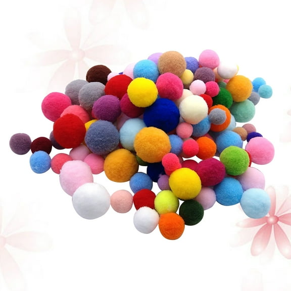 MERRYHAPY 160Pcs Pom Balls Fluffy Dacron For Bag Decoration And Art Projects Mixed Color
