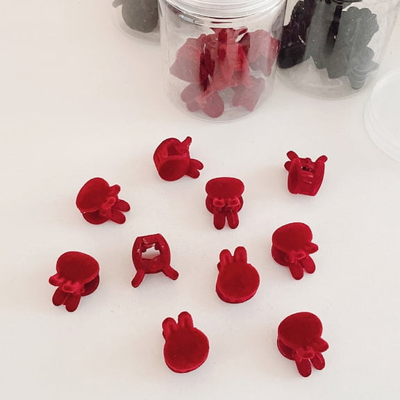 MERRYHAPY 16Pcs Red Small Heart-Shaped Hair Clips Hair Accessories for Women and Girls