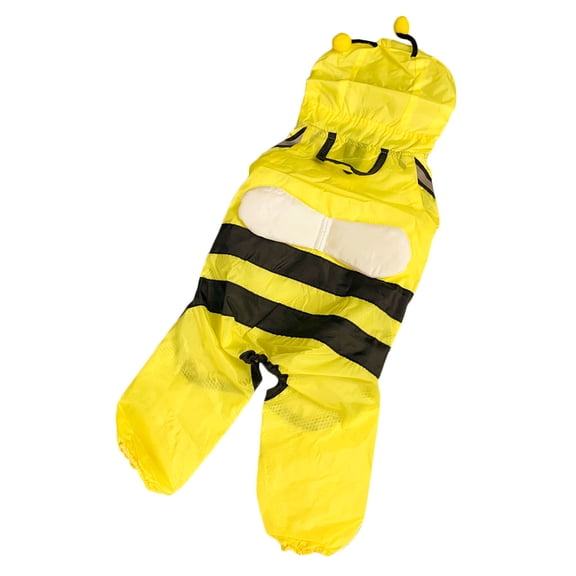 MERRYHAPY Dog Raincoat Water Resistant Jacket Stylish Yellow Hooded Slicker