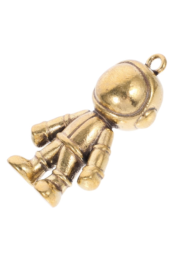 1Pack Golden Copper Astronaut Space Robot Shape Metal Pendant Key Chain for Everyday Use present Giving