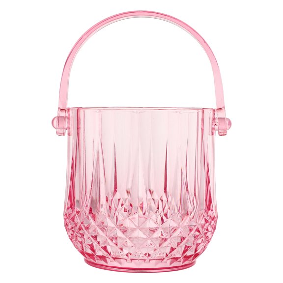 MERRYHAPY 1Pc Acrylic Ice Bucket Red Storage Barrel Ideal for Wine Beer with Handle