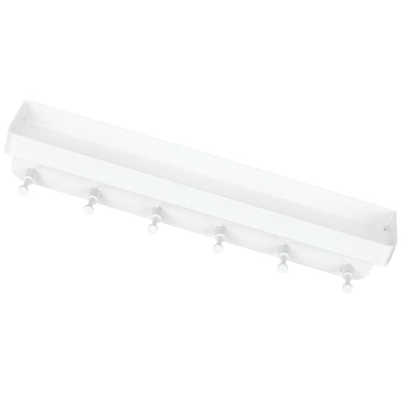 MERRYHAPY Decorative White Metal Key Rack for Wall Mount with Adhesive and Storage Tray