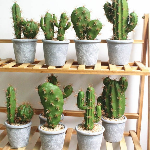 MERRYHAPY 1Pcs Artificial Cactus Plant Green Faux Bonsai Home Office Decoration