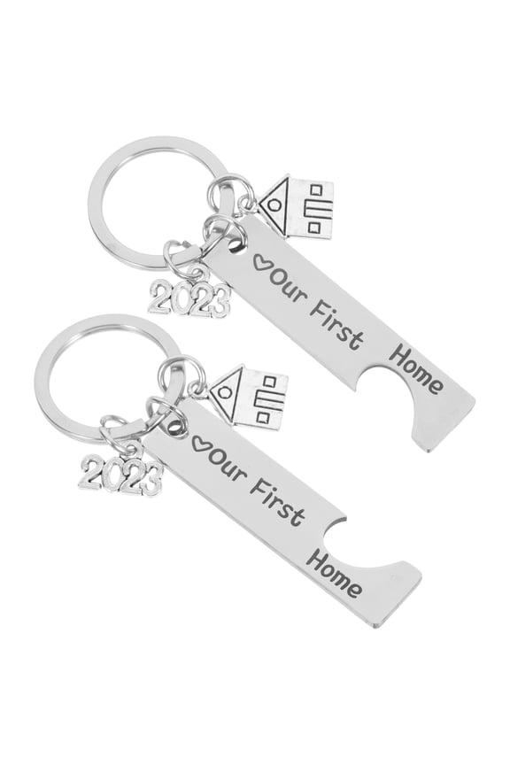 1 Pair Lightweight Stainless Steel Key for Keys Pendant Bag Hanging Housewarming