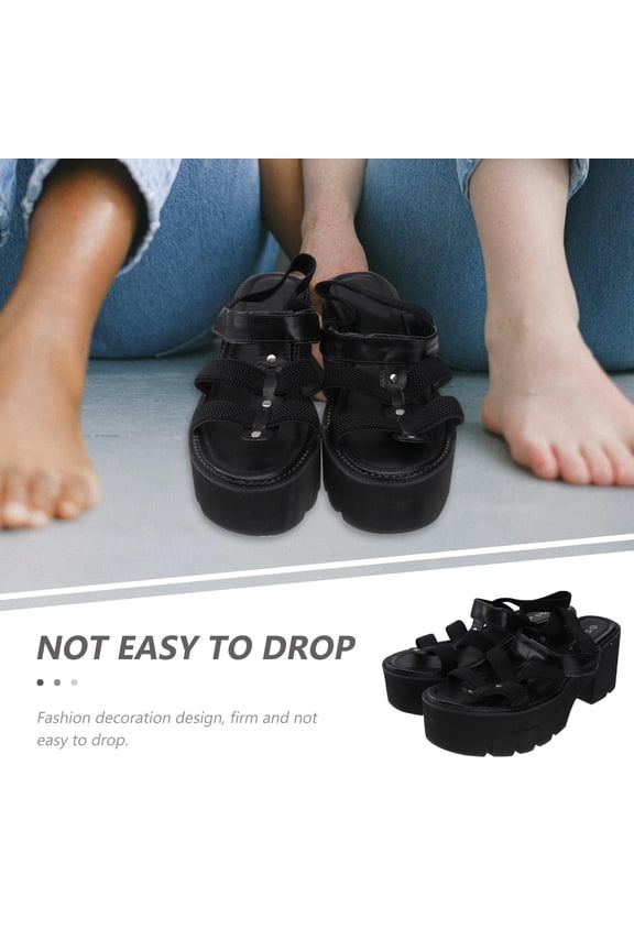 1 Pair Black High Heel Sandals for Women, PU Material, Comfortable Dress Shoes for Special Occasions