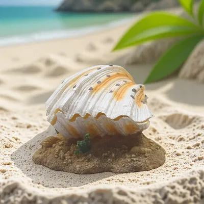 MERRYHAPY 1Pc Safe Resin Artificial Shell Ornament for Aquarium Decoration and Fish Hideout