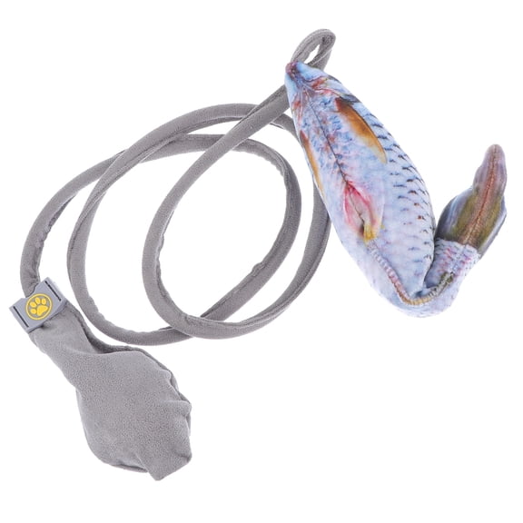 MERRYHAPY 1Pc Grey Plush Cat Teaser Toy Interactive Indoor Cat Plaything for Entertainment and Exercise