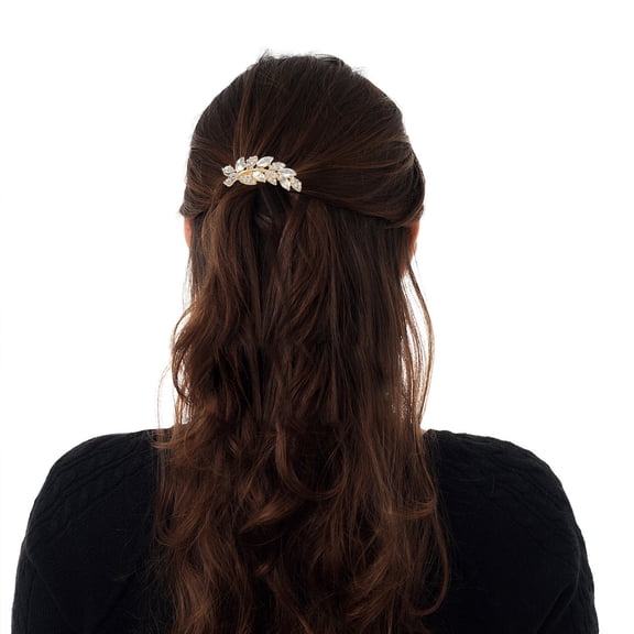 MERRYHAPY 1Pc Elegant Golden Bridal Hair Comb Alloy Wedding Hairpin for Weddings and Special Events
