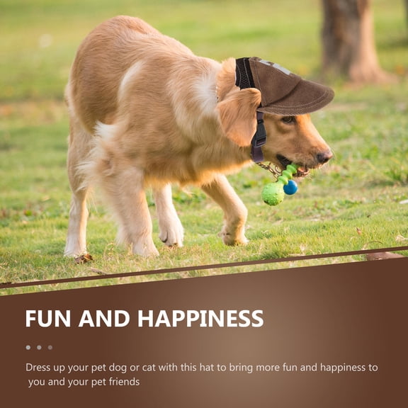 MERRYHAPY 1Pc Dog Sun Hat Brown Adjustable Visor Hat for Pet Outdoor Fun and Photography Accessory