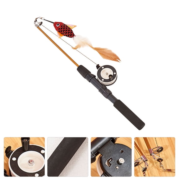 MERRYHAPY Cat Teaser Fishing Rod Toy with Pendants for Interactive Play and Exercise, and Fun Pet Toy