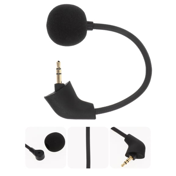 MERRYHAPY 1Pc Black Gaming Headset Microphone in-Line Flexible Noise Reduction for Home Use
