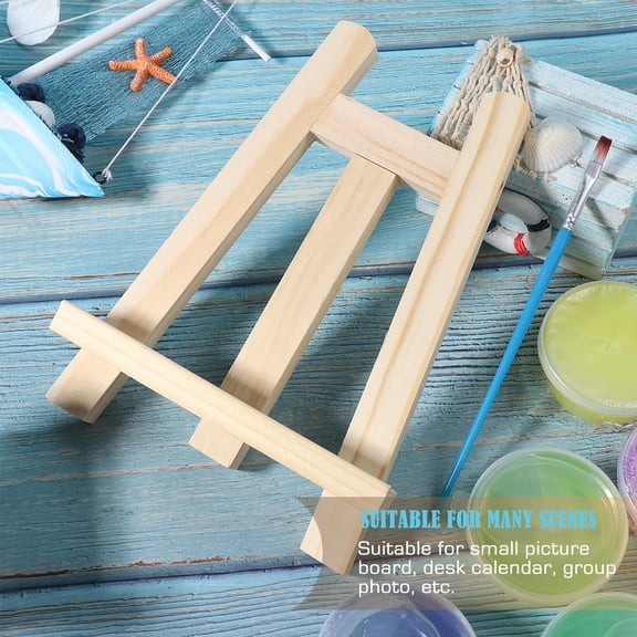 MERRYHAPY 1Pc Tabletop Wood Display Easel Beige Beechwood A-Frame for Photos and Paintings