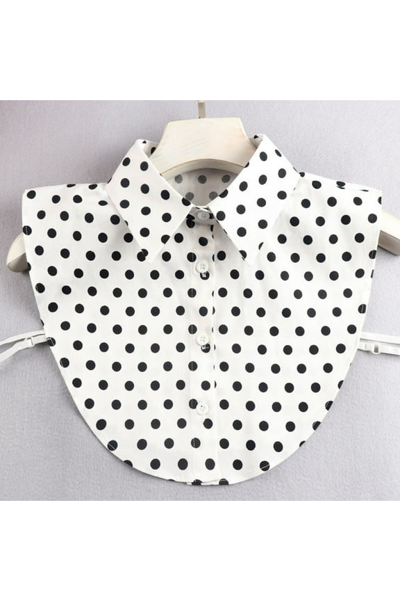 1Pc White Circle Pattern Fake Collar for Shirt Decoration and Styling
