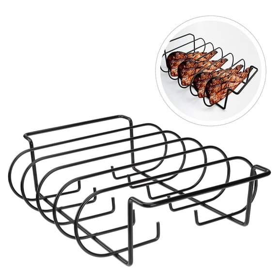 MERRYHAPY Portable Iron Rib Rack for Grilling and Outdoor Cooking, 1Pc BBQ Accessory for Home and Camping