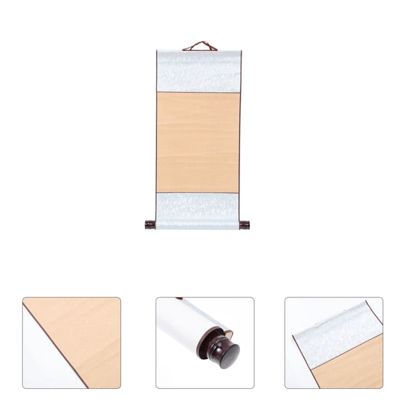 EXCEART Rice Paper Scroll Kids Paint Paper White Banner Blank Canvas Japanese Sumi DIY Scroll Painting Supply