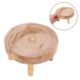 thumbnail image 1 of MERRYHAPY 1Pcs Wood Color Flowerpot Display Base Small Decorative Stool 6.5x6.5x3.5in, 1 of 8