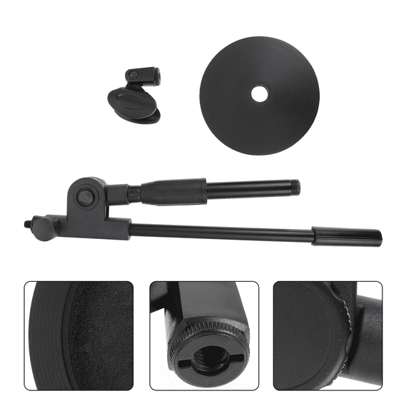 MERRYHAPY Adjustable Short Boom Arm Microphone Stand for Conference and Speaker Use, Black, 1 Pc