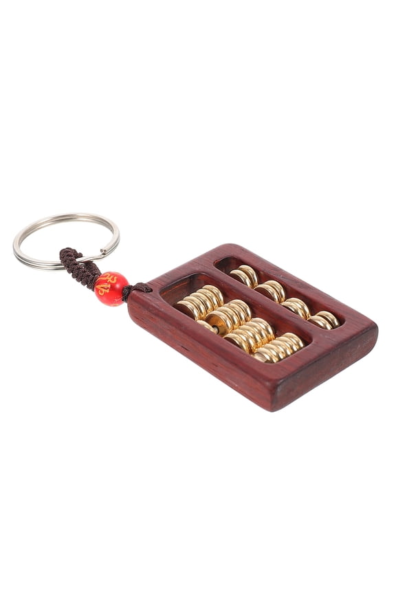 Brown Wood Abacus Pendant Keychain Craft Supply for Personal Collection and