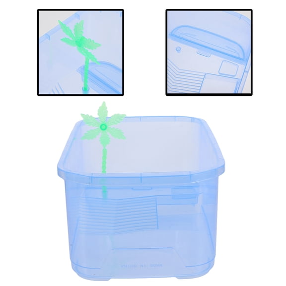 MERRYHAPY Plastic Reptile Feeding Box Tortoise Tank with Leak-Proof Platform for Pet Breeding and Habitat