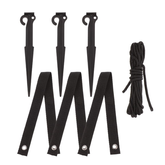 MERRYHAPY Garden Stakes Staples Tree Stakes Plant Support Anchors Black Plastic 1 Set