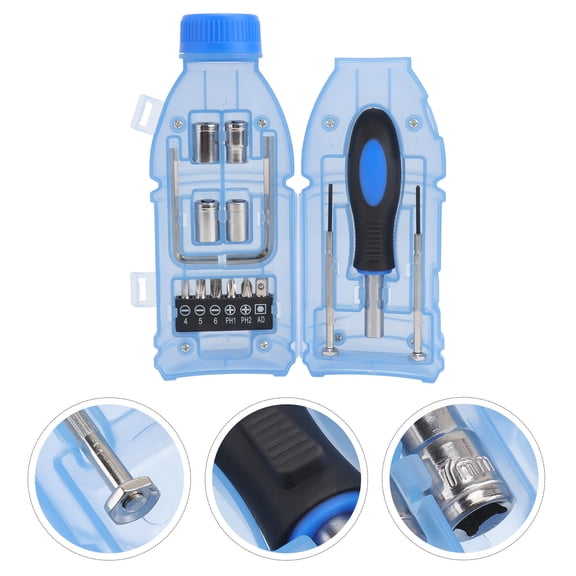 MERRYHAPY 1Set Blue Bottle-Design Screwdriver Tool Set Durable Hand Tool for Practical Use