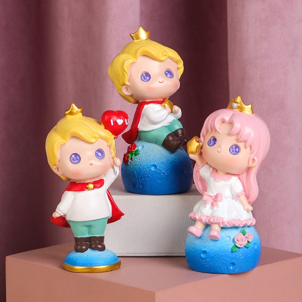 MERRYHAPY 1Set Resin Cartoon Doll Figurine Assorted Color Birthday Cake