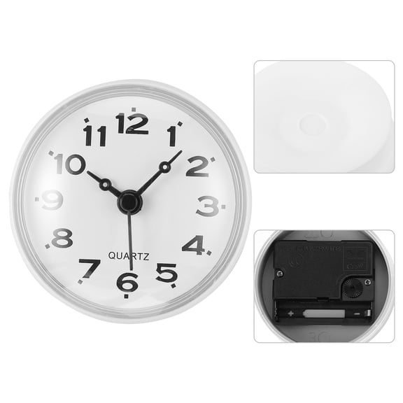 MERRYHAPY Anti-Fog Bathroom Wall Clock with Cup, Silent Non-Ticking Design, Water-Resistant, Easy to Install